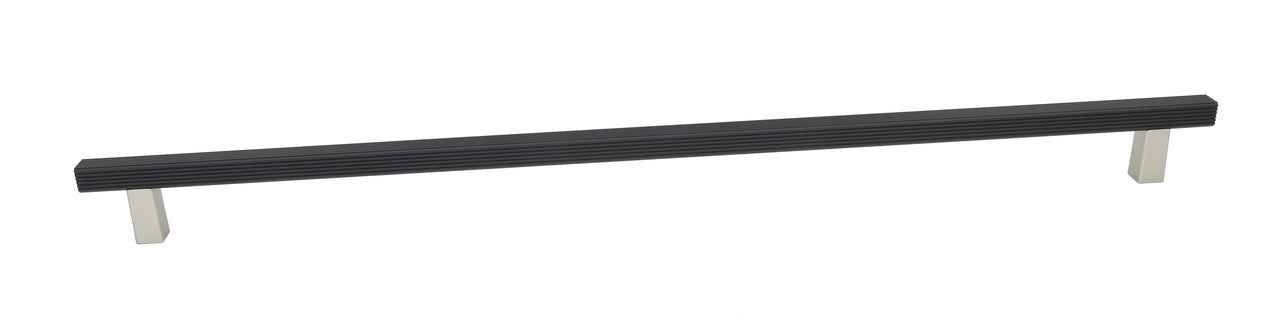 Alno D2905-24-MN/MB: 24" cc  Quadrato Grooved Bar Appliance Pull - Matte Nickel/Matte Black