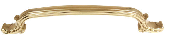 Alno D3650-8-PB/NL: 8" cc Ornate Appliance Pull - Unlacquered Brass