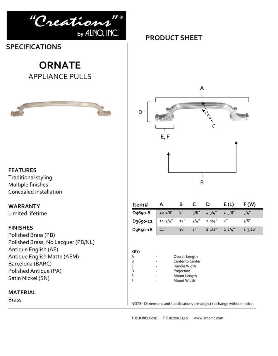Specificaton Sheet