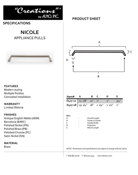 Specificaton Sheet