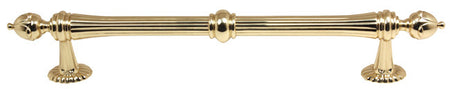 Alno D6929-12-PB/NL: 12" cc Ornate Traditional Appliance Pull - Unlacquered Brass