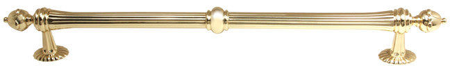 Alno D6929-18-PB/NL: 18" cc Ornate Traditional Appliance Pull - Unlacquered Brass