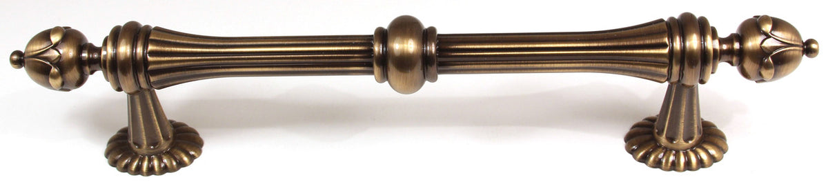 Alno D6929-8-AE: 8" cc Ornate Traditional Appliance Pull - Antique English