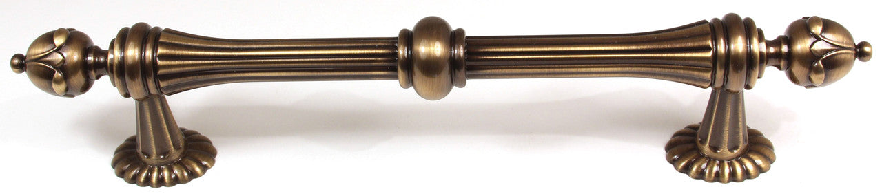 Alno D6929-8-AE: 8" cc Ornate Traditional Appliance Pull - Antique English