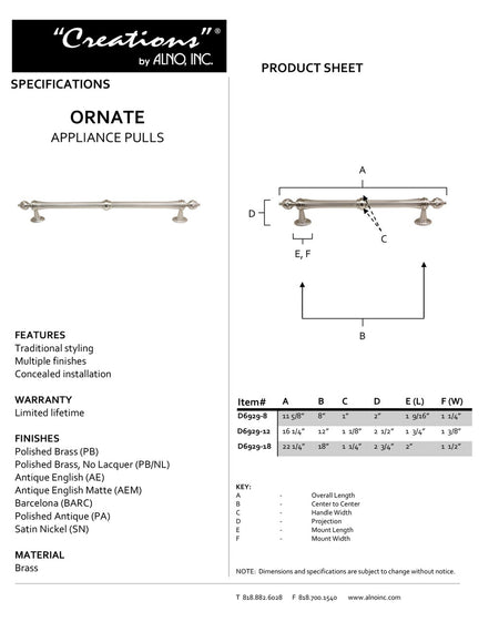 Specificaton Sheet