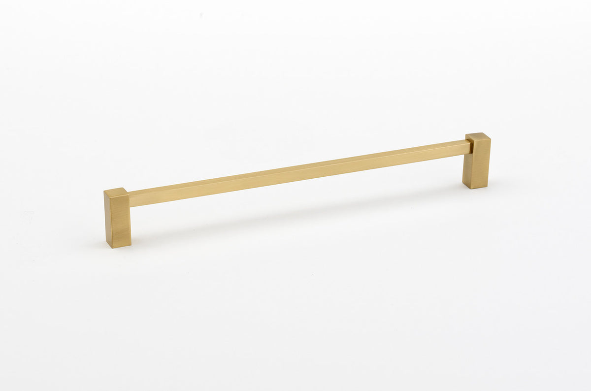 Alno D718-12-SB: 12" cc Contemporary II Appliance Pull - Satin Brass