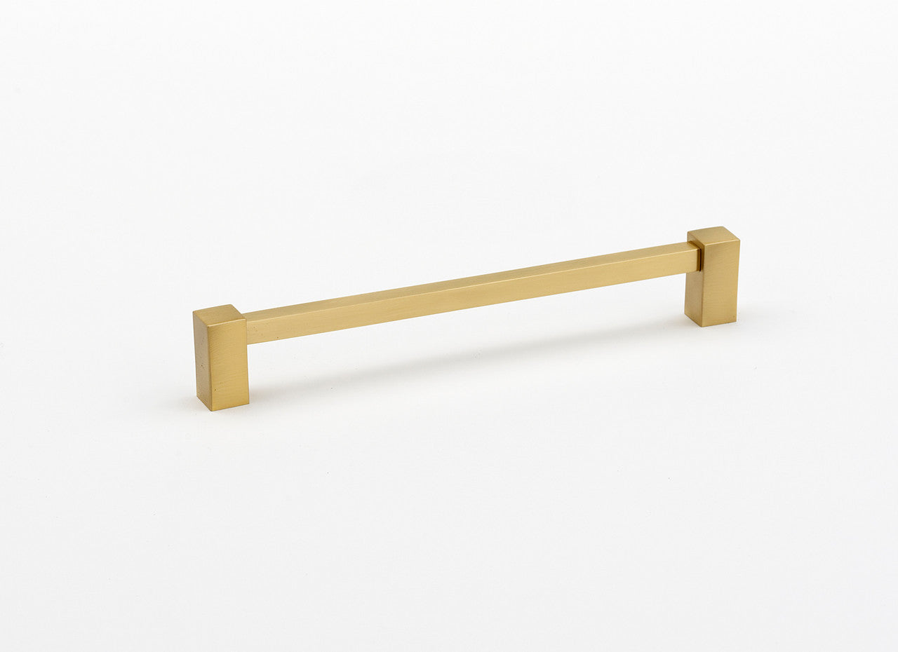 Alno D718-8-SB: 8" cc Contemporary II Appliance Pull - Satin Brass