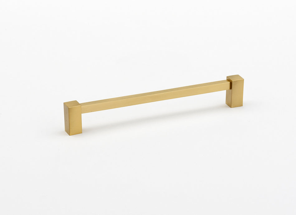 Alno D718-8-SB: 8" cc Contemporary II Appliance Pull - Satin Brass