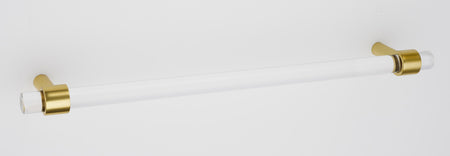 Alno D860-12-PB/NL: 12" cc Acrylic Contemporary Appliance Pull - Unlacquered Brass