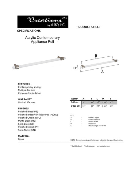 Specificaton Sheet