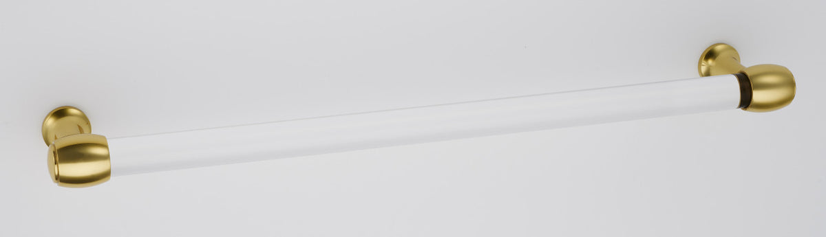 Alno D870-18-PB/NL: 18" cc Acrylic Royale Appliance Pull - Unlacquered Brass
