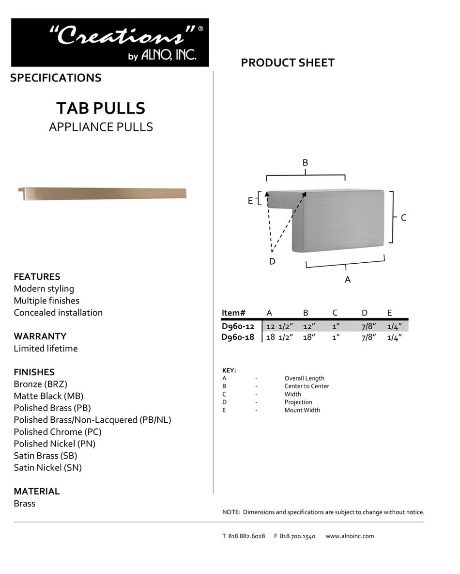 Specificaton Sheet