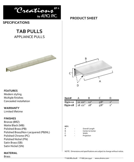 Specificaton Sheet