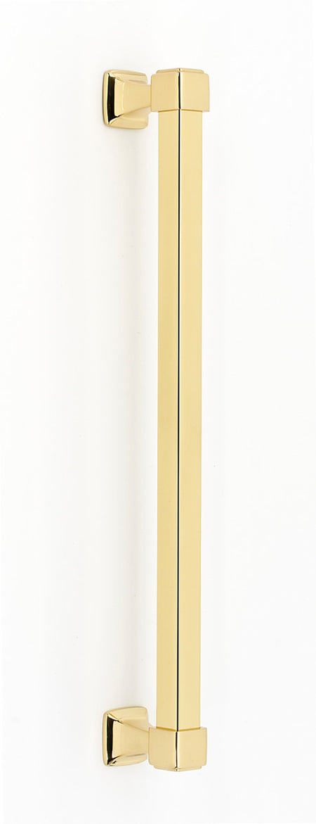 Alno D985-12-PB/NL: 12" cc Cube Appliance Pull - Unlacquered Brass