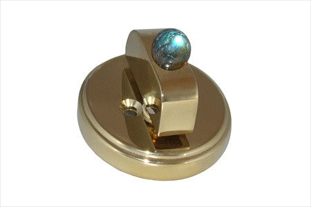 Myterra DB.LABR.03: 2-1/2" Labradorite Sphere Deadbolt - PVD Polished Brass