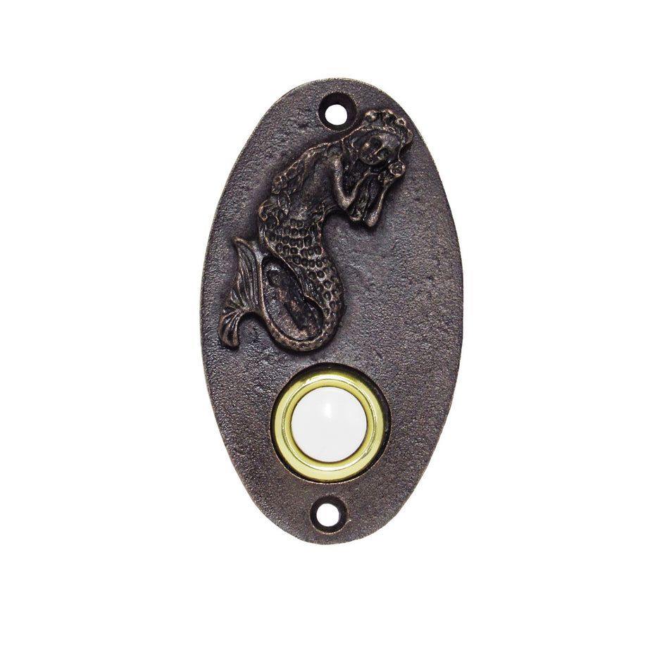 Buck Snort DB00001-6300: 3-3/8" Oval Mermaid Door Bell - Oil Rubbed Bronze