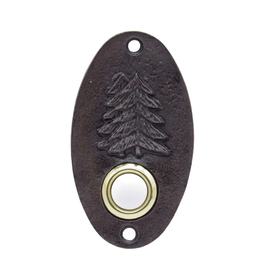 Buck Snort DB00002-6300: 3-1/4" Oval Pine Tree Door Bell - Oil Rubbed Bronze