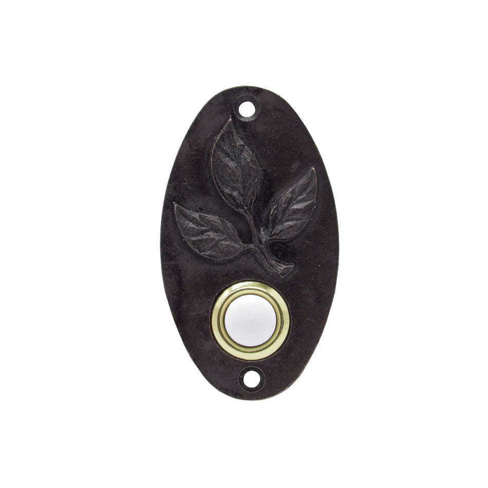 Buck Snort DB00005-6300: 3-1/4" Oval Leaf Door Bell - Oil Rubbed Bronze