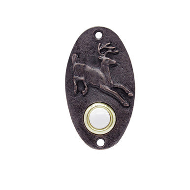 Buck Snort DB00007-6300: 3-1/4" Oval Running Whitetail Door Bell - Oil Rubbed Bronze