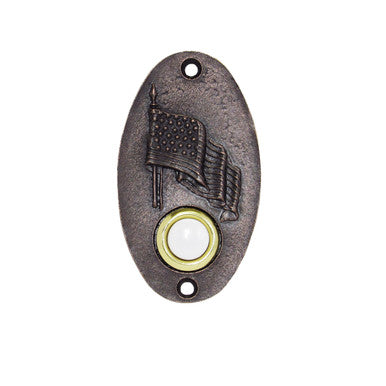 Buck Snort DB00009-6300: 3-1/4" Oval Flag Door Bell - Oil Rubbed Bronze