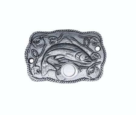 Buck Snort DB00914-5100: 4" Trout Scene Door Bell - Oxidized Pewter