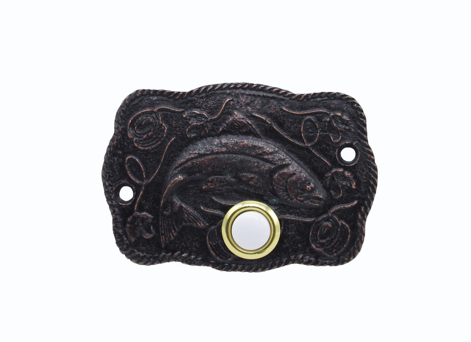 Buck Snort DB00914-6300: 4" Trout Scene Door Bell - Oil Rubbed Bronze