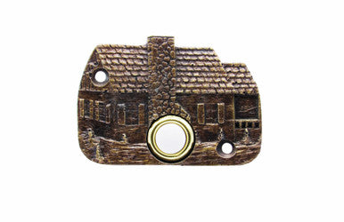 Buck Snort DB00919-1200: 3-1/4" Cabin Door Bell - Oxidized Brass