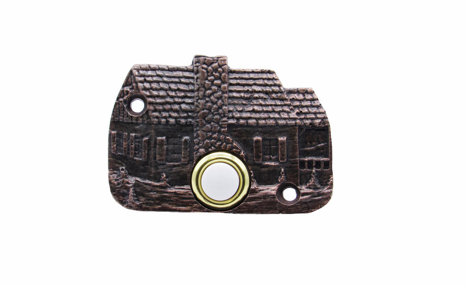 Buck Snort DB00919-2800: 3-1/4" Cabin Door Bell - Oxidized Copper