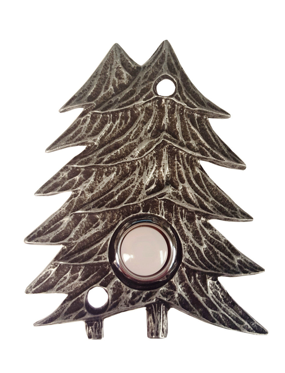 Buck Snort DB00920-5100: 4-7/8" Twin Pines Door Bell - Oxidized Pewter