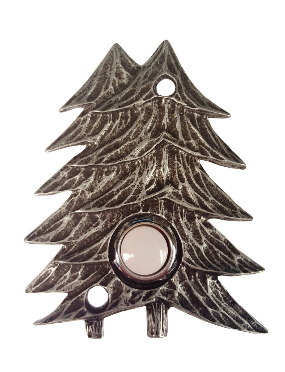 Buck Snort DB00920-5100: 4-7/8" Twin Pines Door Bell - Oxidized Pewter
