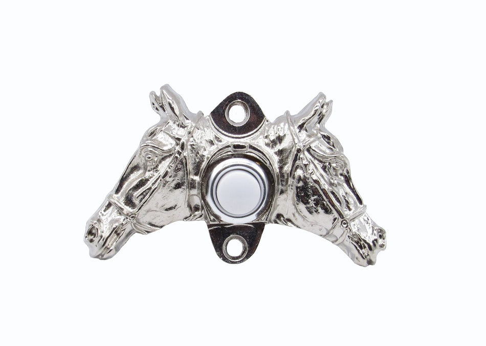 Buck Snort DB00921-0100: 3-7/8" Double Horse Head Door Bell - Nickel