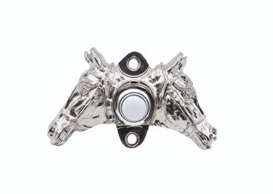 Buck Snort DB00921-0100: 3-7/8" Double Horse Head Door Bell - Nickel