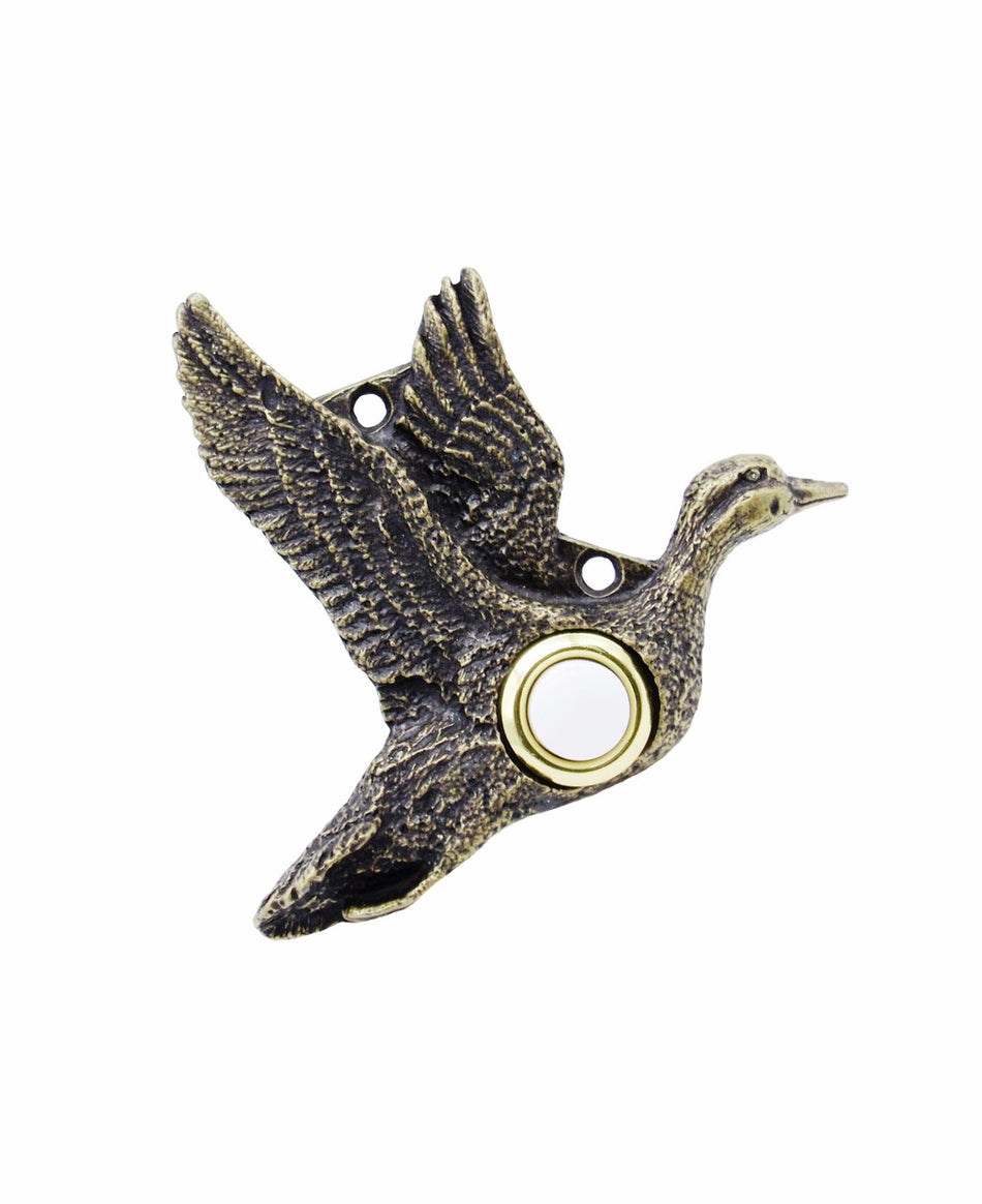 Buck Snort DB00922-1200: 4-1/8" Mallard Door Bell - Oxidized Brass