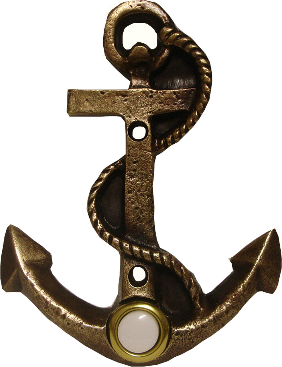 Buck Snort DB00923-1200: 4-7/8" Anchor Door Bell - Oxidized Brass