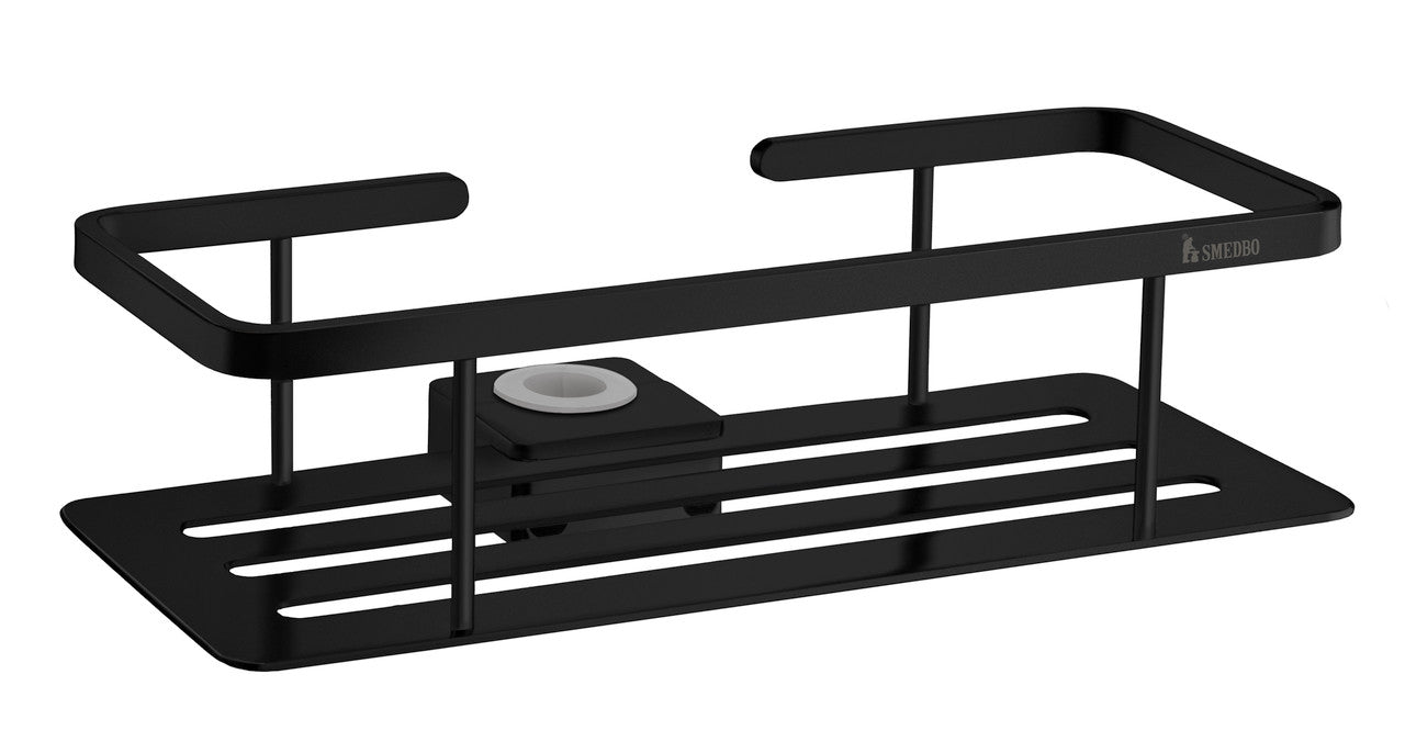 Smedbo DB3006: Sideline Shower Basket for Riser Rail - Matte Black