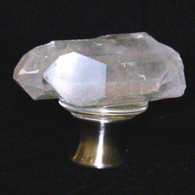 Myterra DCQP.15: Double Quartz Point Cabinet Knob - Satin Nickel