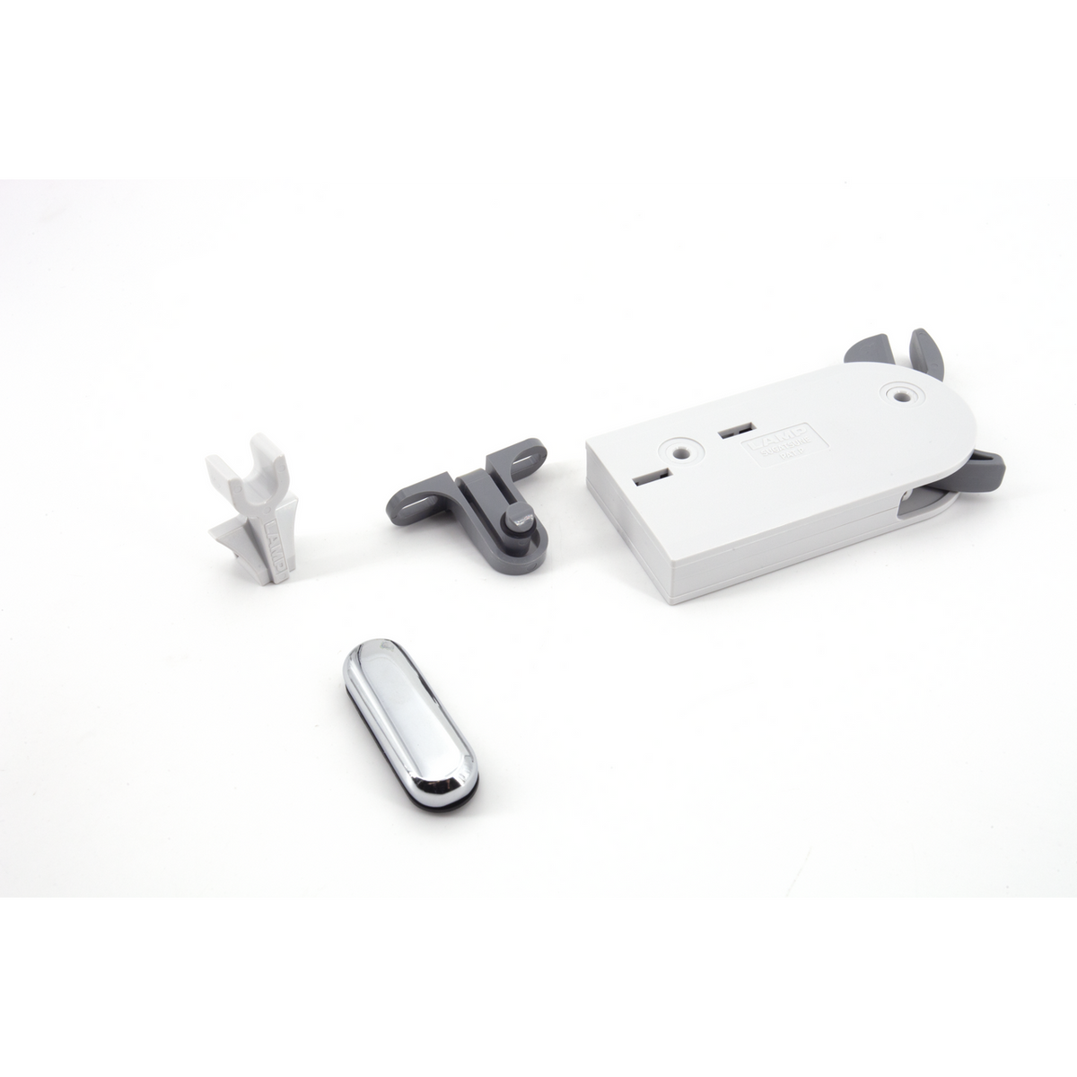 Sugatsune DC-100G: Damper Catch for Glass Cabinet Door - Grey