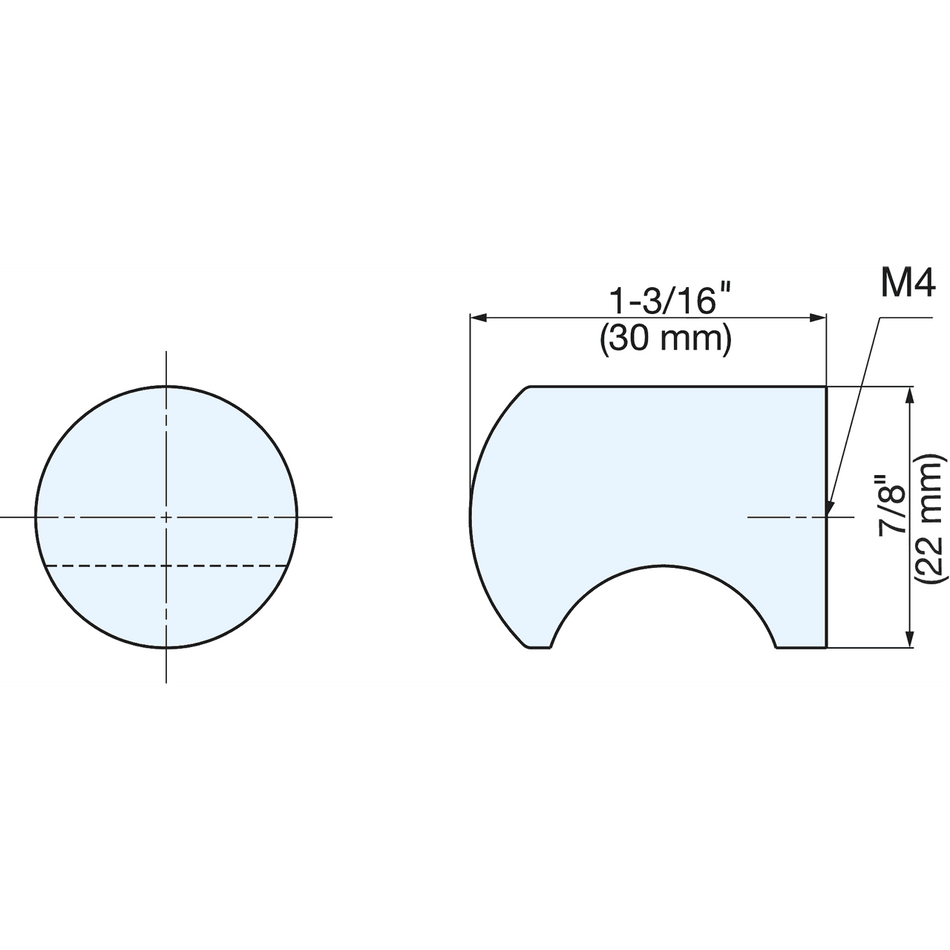 Sugatsune DJ-22-SN: 22mm Thumb Cabinet Knob - Satin Nickel