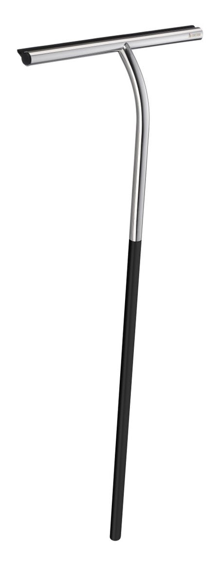 Smedbo DK2165: 19-1/2" Sideline Shower Squeegee w/Self-Adhesive Hook, hook not shown - Polished Chrome/Black