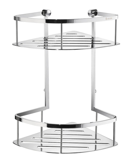 Smedbo DK3032: Sideline Double Corner Soap Basket - Polished Chrome