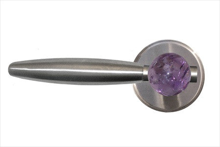 Myterra DL.L.35.AMET.15.PA: Amethyst Passage Door Lever Set (left) - Satin Nickel