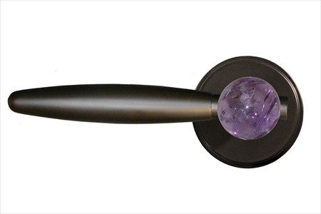 Myterra DL.L.35.AMET.19.PR: Amethyst Privacy Door Lever Set (left) - Matte Black