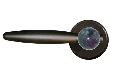 Myterra DL.L.35.FLRB.19.PR: Rainbow Fluorite Privacy Door Lever Set (left) - Matte Black