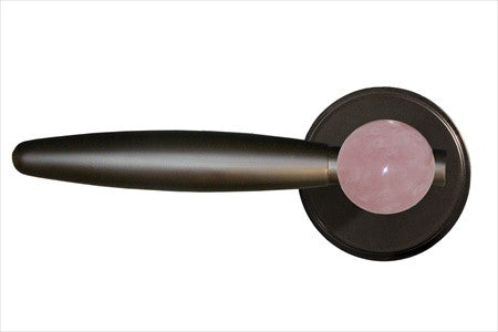 Myterra DL.R.35.RSQZ.19.PR: Rose Quartz Privacy Door Lever Set (right) - Matte Black