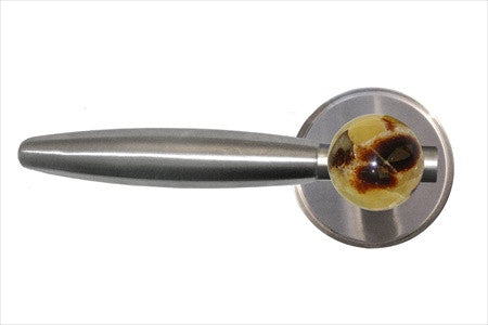 Myterra DL.L.35.SEPT.15.PR: Septarian Privacy Door Lever Set (left) - Satin Nickel