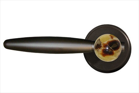 Myterra DL.L.35.SEPT.19.PR: Septarian Privacy Door Lever Set (left) - Matte Black
