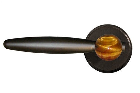 Myterra DL.L.35.TEYE.19.PR: Tiger Eye Privacy Door Lever Set (left) - Matte Black