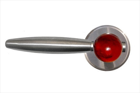 Myterra DL.L.35.CARN.15.PR: Carnelian Privacy Door Lever Set (left) - Satin Nickel