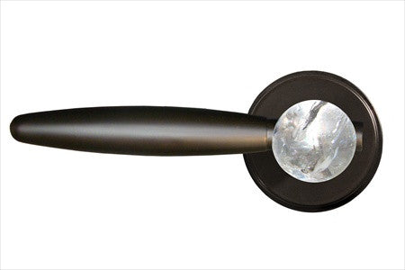 Myterra DL.L.35.CRQZ.19.PR: Crystal Quartz Privacy Door Lever Set (left) - Matte Black
