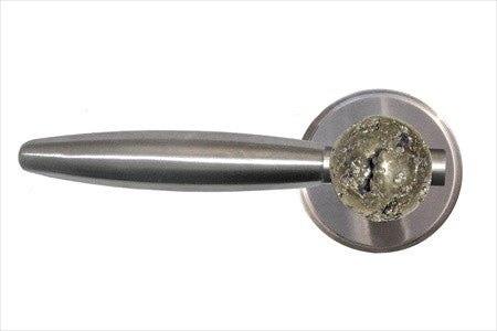 Myterra DL.L.35.PYRT.15.PR: Pyrite Privacy Door Lever Set (left) - Satin Nickel